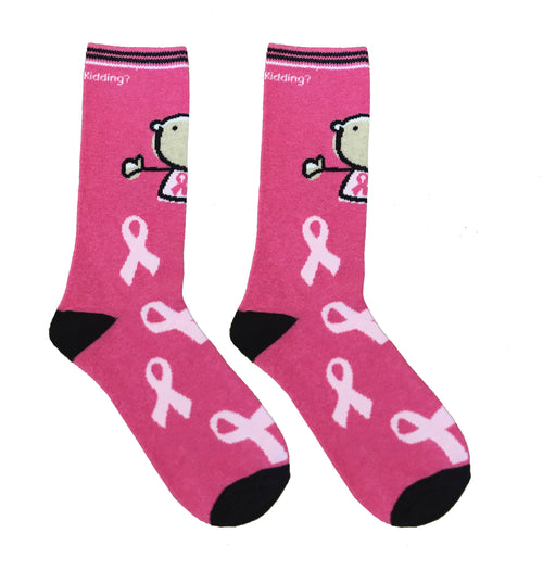 Breast Cancer Awareness Socks Pink Ribbon - AYK Cares